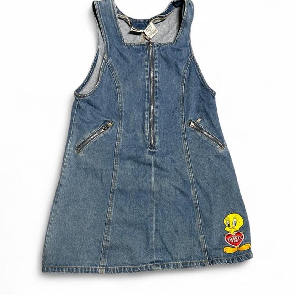 Youth 14 vintage 90s Looney Tunes denim jumper dress youth